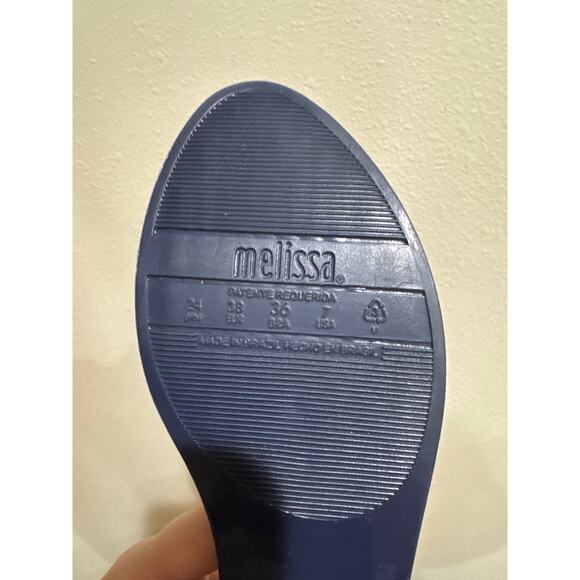 VITORINO Campos for Melissa Women's Seduction Open Toe Flats size 7 blue - Picture 7 of 7